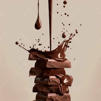 Barra de chocolate com chocolate derretido 31