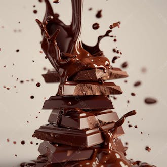 Barra de chocolate com chocolate derretido 32