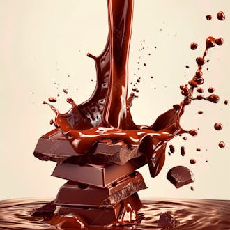 Barra de chocolate com chocolate derretido 36