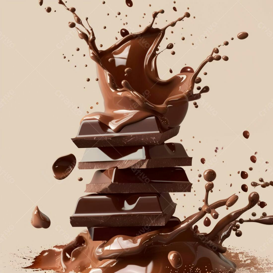 Onda de Chocolate com Barras Empilhadas