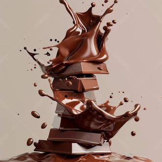 Barra de chocolate com chocolate derretido 38