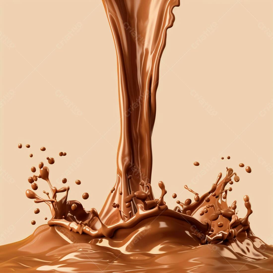 Chocolate derretendo em câmera lenta