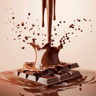 Barra de chocolate com chocolate derretido 42