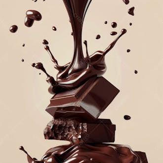 Barra de chocolate com chocolate derretido 44