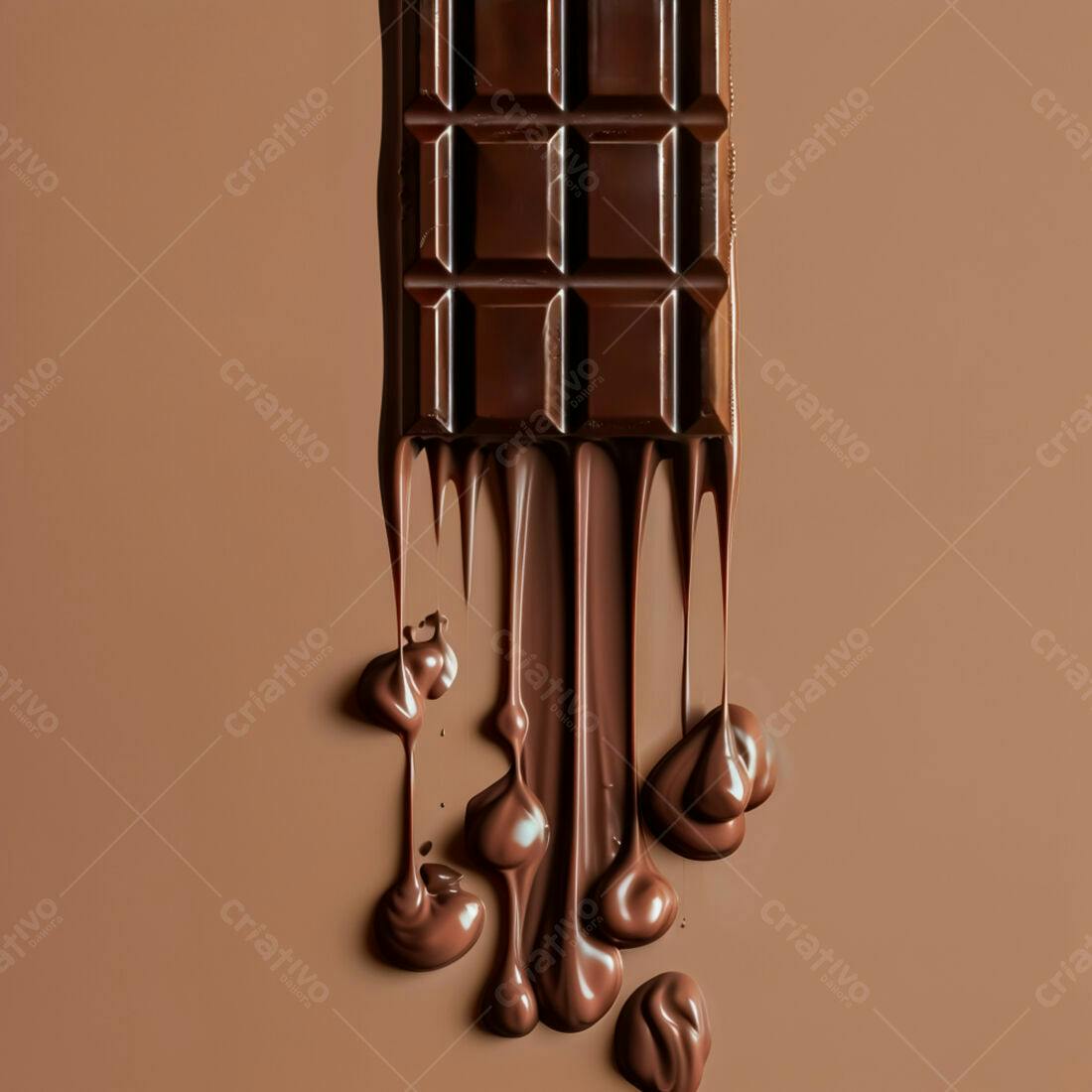 Barra de chocolate derretendo
