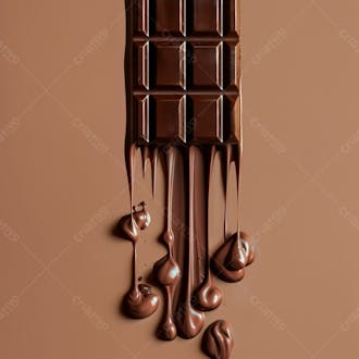 Barra de chocolate com camadas grossas de chocolate derretido 2