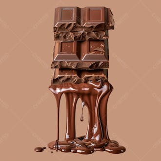 Barra de chocolate com camadas grossas de chocolate derretido 5