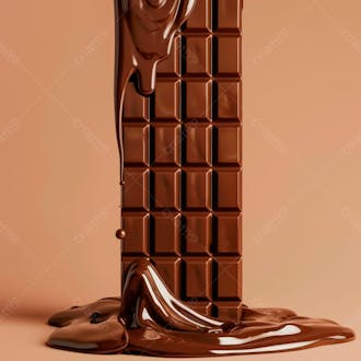 Barra de chocolate com camadas grossas de chocolate derretido 7