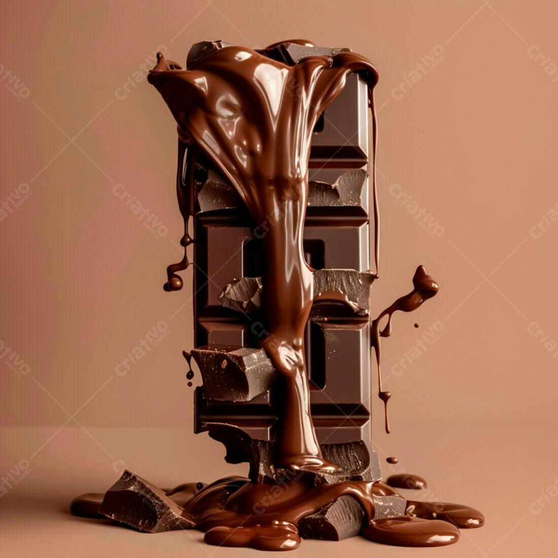 Barra de chocolate derretendo