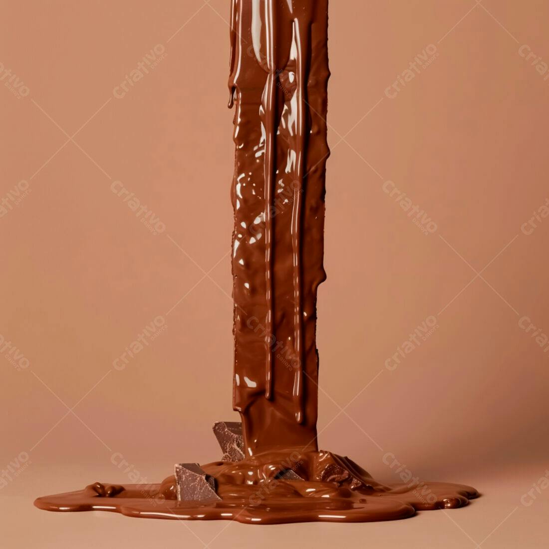 Chocolate derretendo barra pedaços