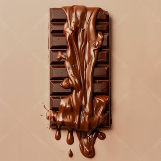 Barra de chocolate com camadas grossas de chocolate derretido 11