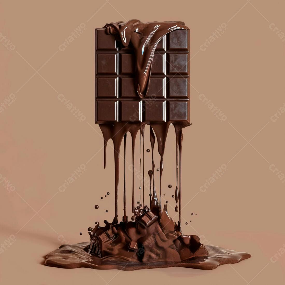 Barra de chocolate derretendo