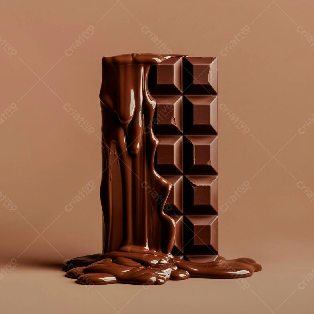 Barra de chocolate derretendo