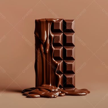 Barra de chocolate com camadas grossas de chocolate derretido 15