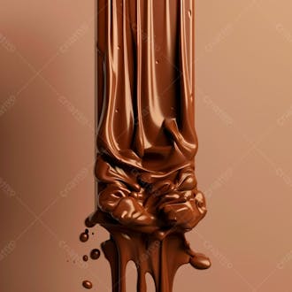 Barra de chocolate com camadas grossas de chocolate derretido 18