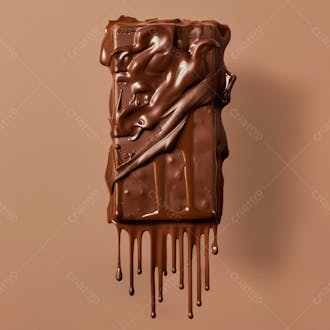 Barra de chocolate com camadas grossas de chocolate derretido 21