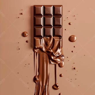 Barra de chocolate com camadas grossas de chocolate derretido 24