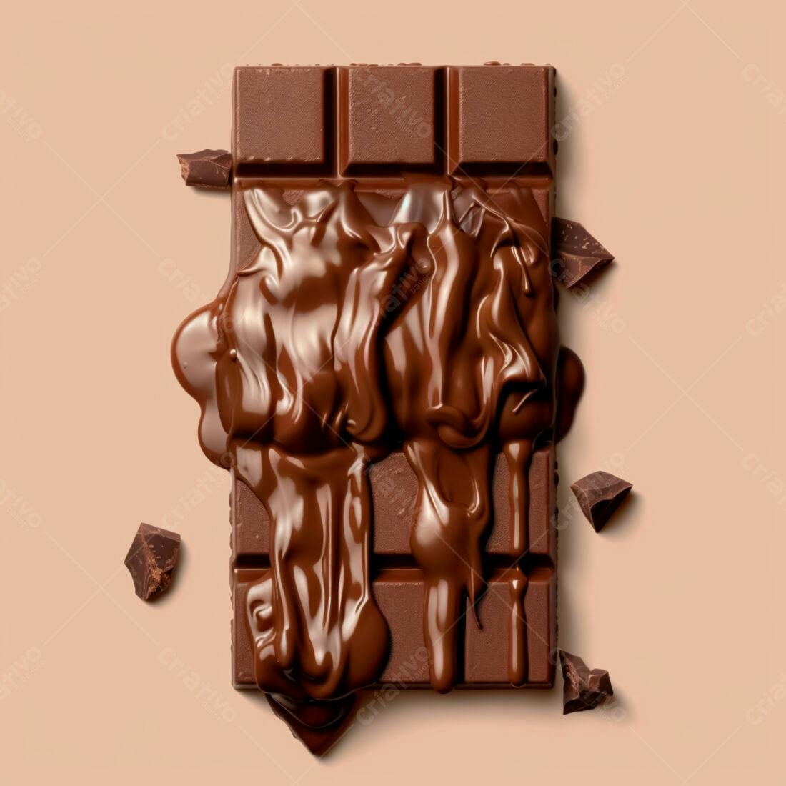 Barra de chocolate derretido