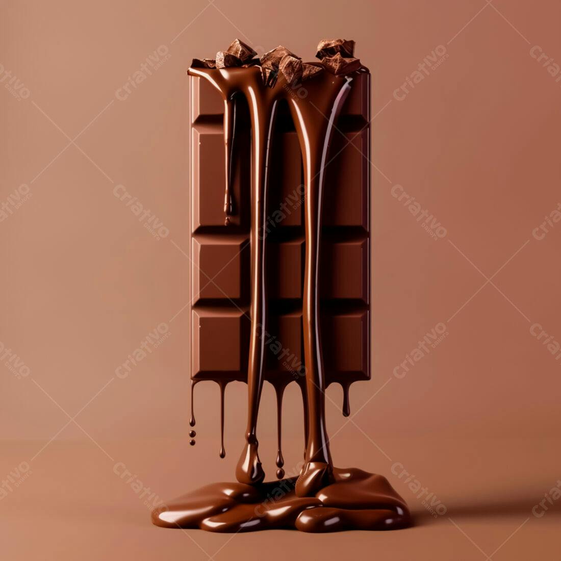 Barra de chocolate derretendo