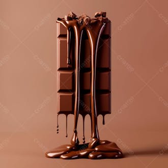Barra de chocolate com camadas grossas de chocolate derretido 26