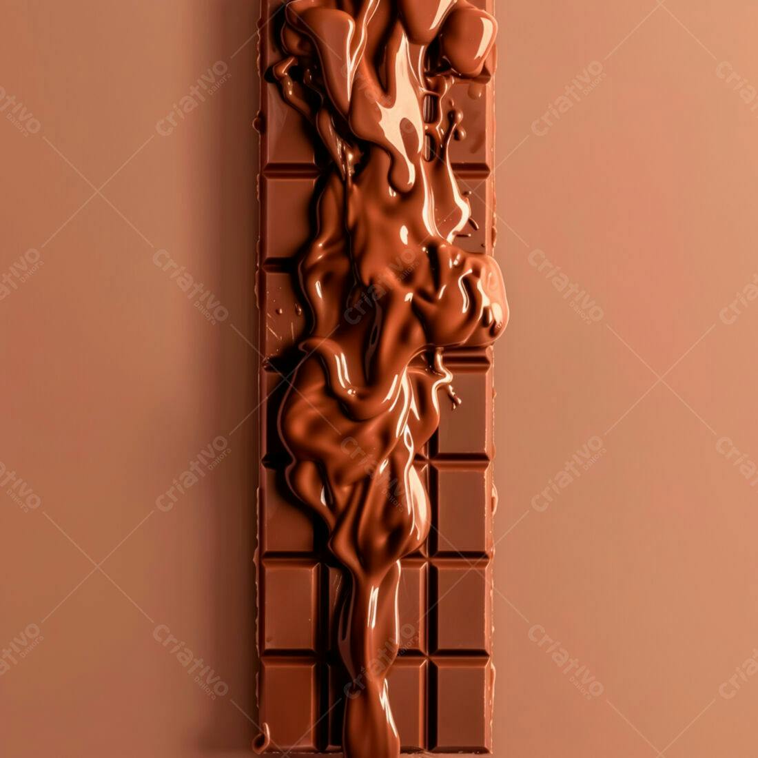Barra de chocolate derretendo