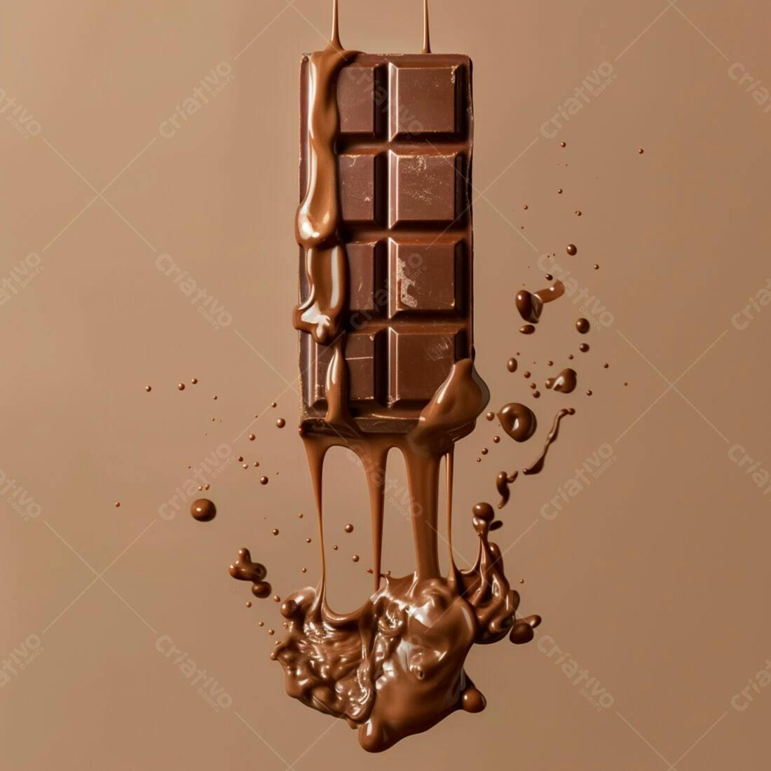 Barra de chocolate derretendo