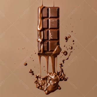 Barra de chocolate com camadas grossas de chocolate derretido 29