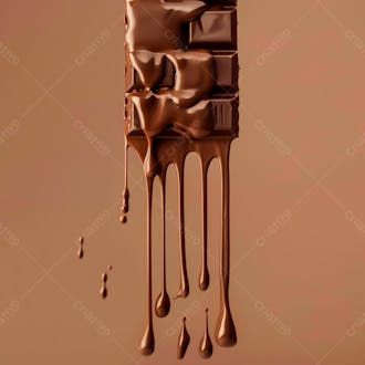Barra de chocolate com camadas grossas de chocolate derretido 31