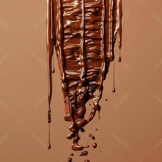 Barra de chocolate com camadas grossas de chocolate derretido 33