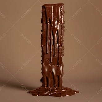 Barra de chocolate com camadas grossas de chocolate derretido 35