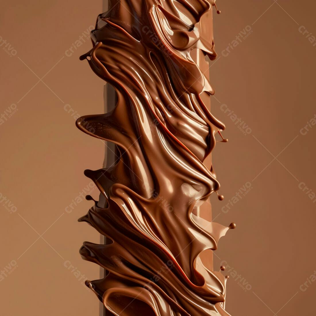 Chocolate derretido em movimento