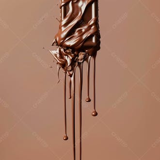 Barra de chocolate com camadas grossas de chocolate derretido 38