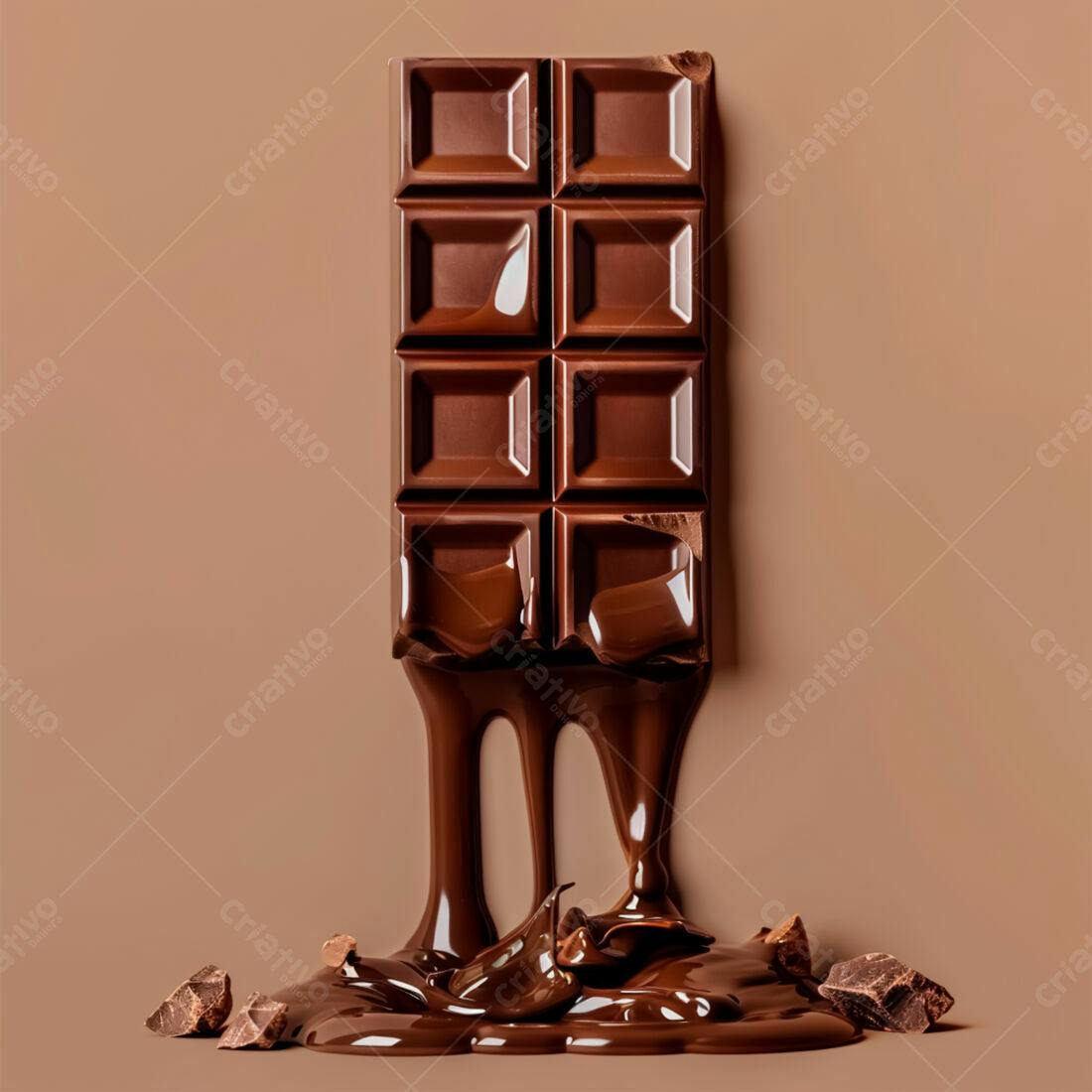 Barra de chocolate derretendo