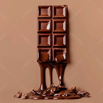 Barra de chocolate com camadas grossas de chocolate derretido 40