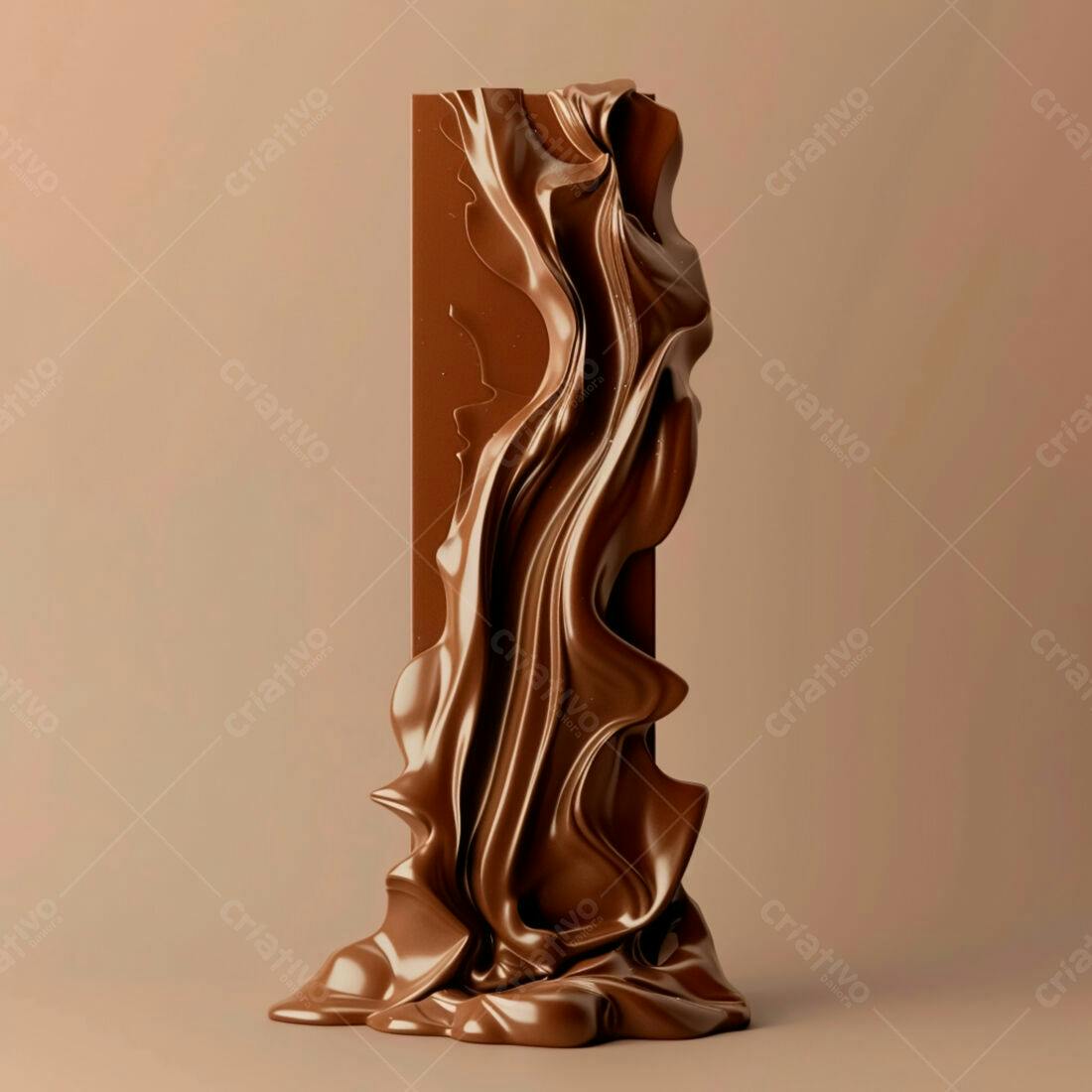 Barra de Chocolate Derretido Fluindo