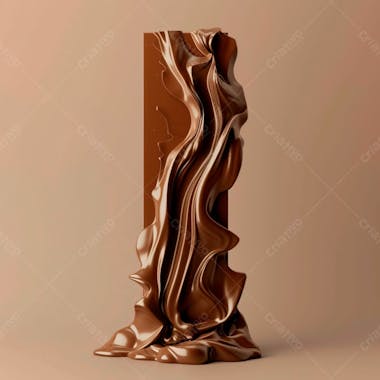 Barra de chocolate com camadas grossas de chocolate derretido 44