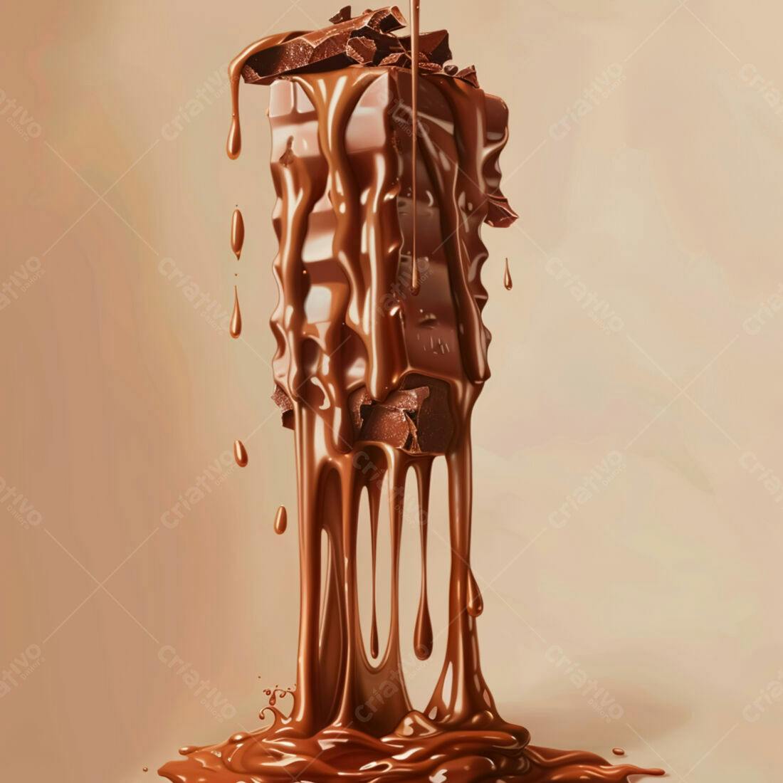 Barra de chocolate derretendo