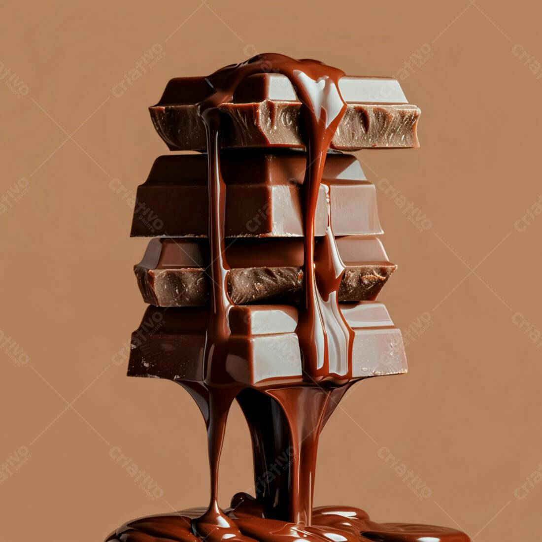 Barras de chocolate derretido