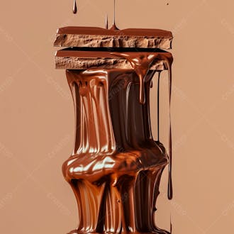Barra de chocolate com camadas grossas de chocolate derretido 48