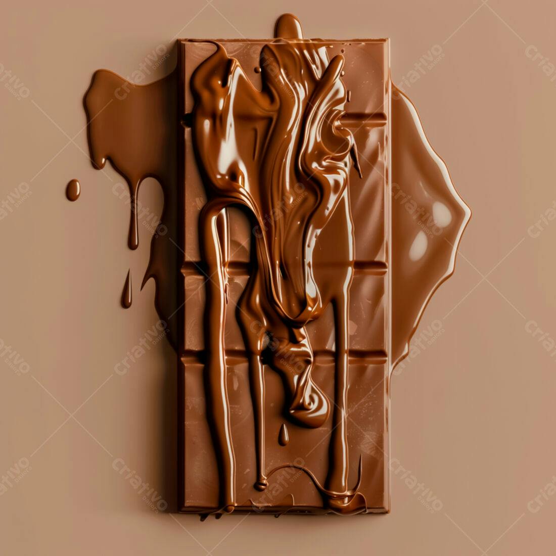Barra de chocolate derretida