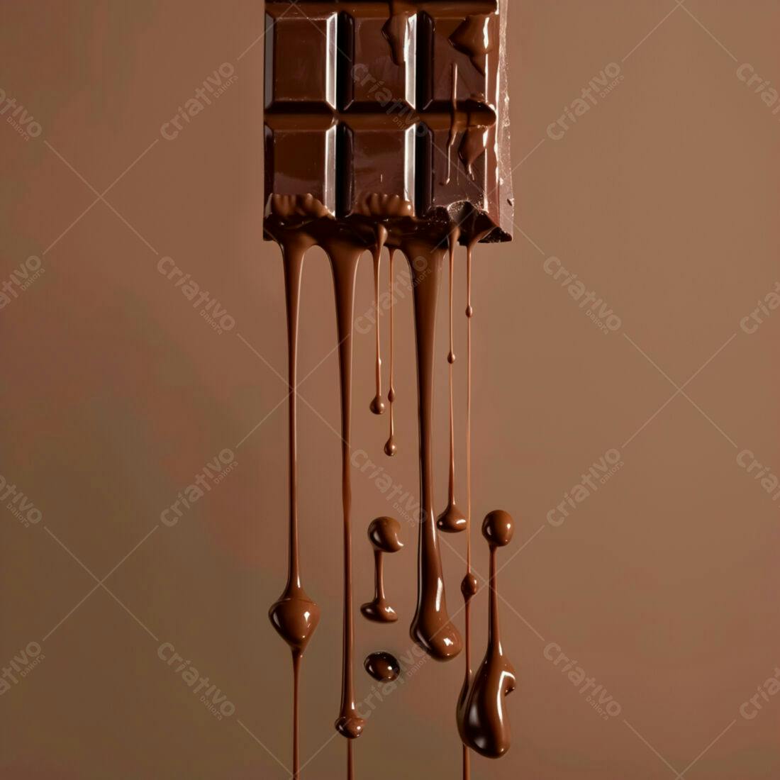 Barra de chocolate derretendo