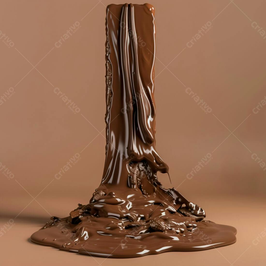 Barra de chocolate derretendo