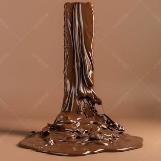 Barra de chocolate com camadas grossas de chocolate derretido 52