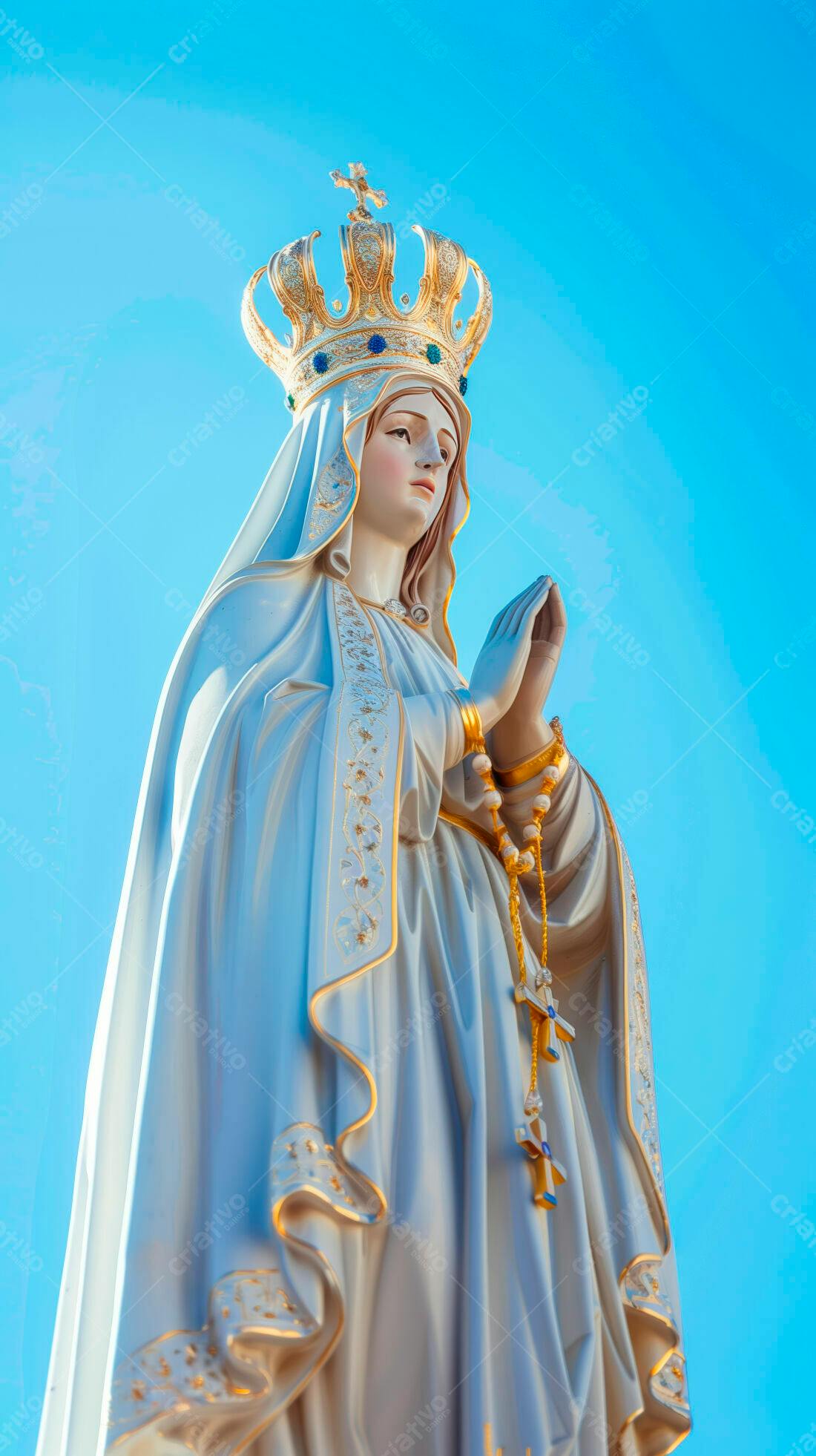 Estátua de Nossa Senhora com coroa dourada