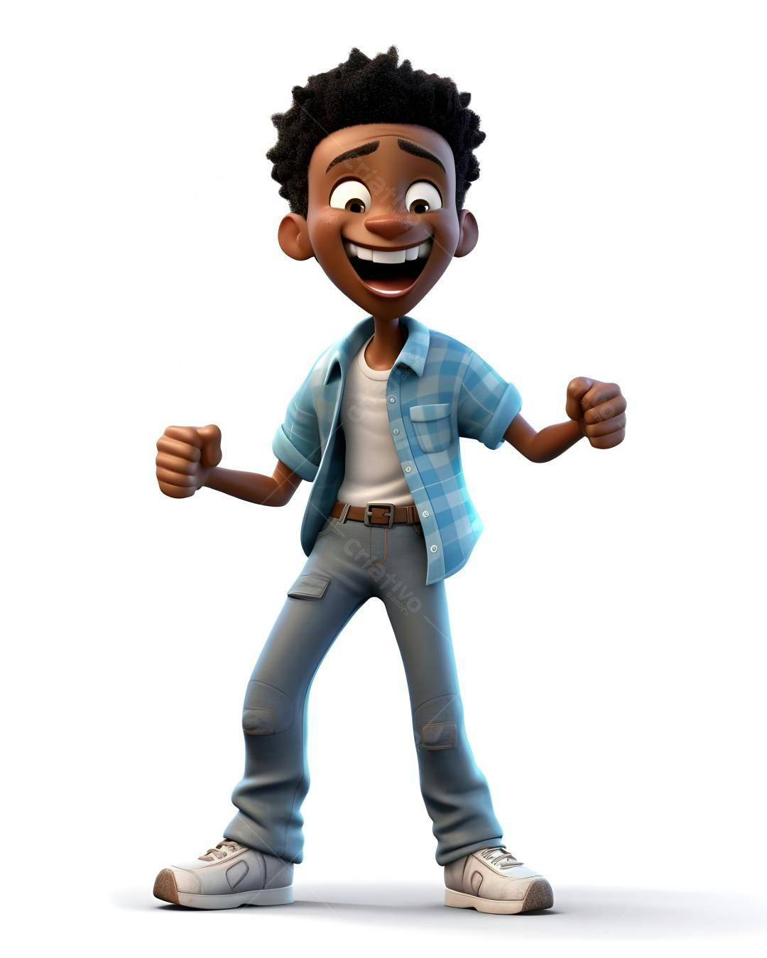 Menino animado feliz braços levantados