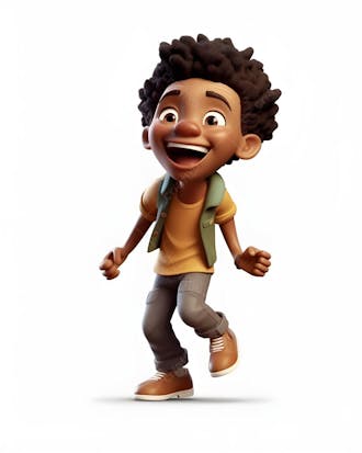 Personagem animado 3d de um menino