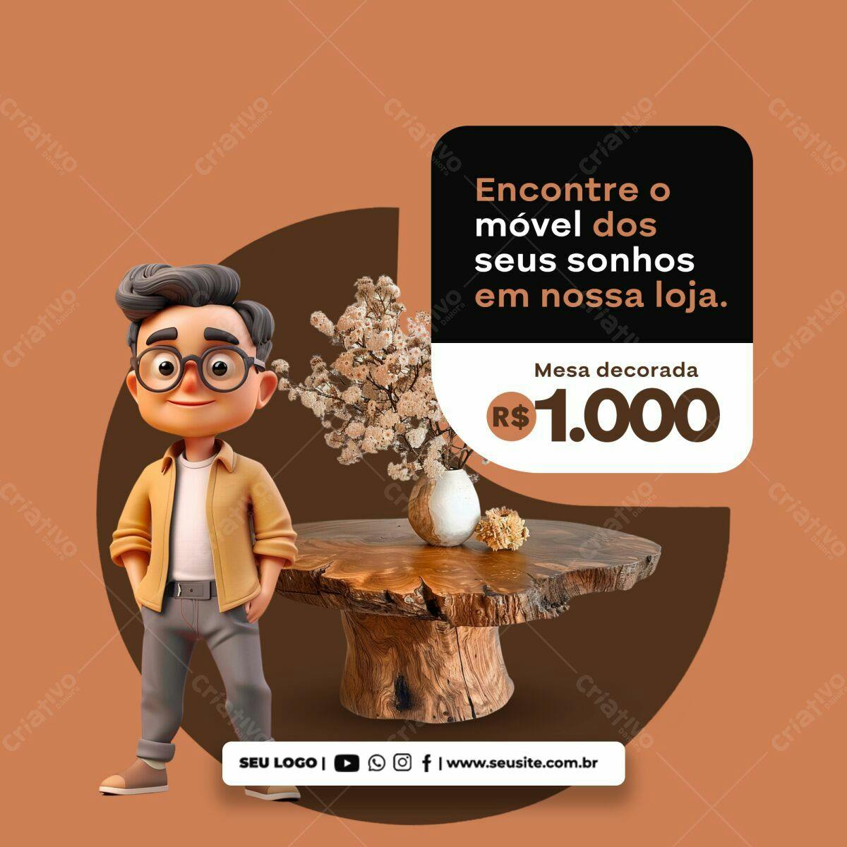 Post para Redes Sociais Móveis PSD Editável