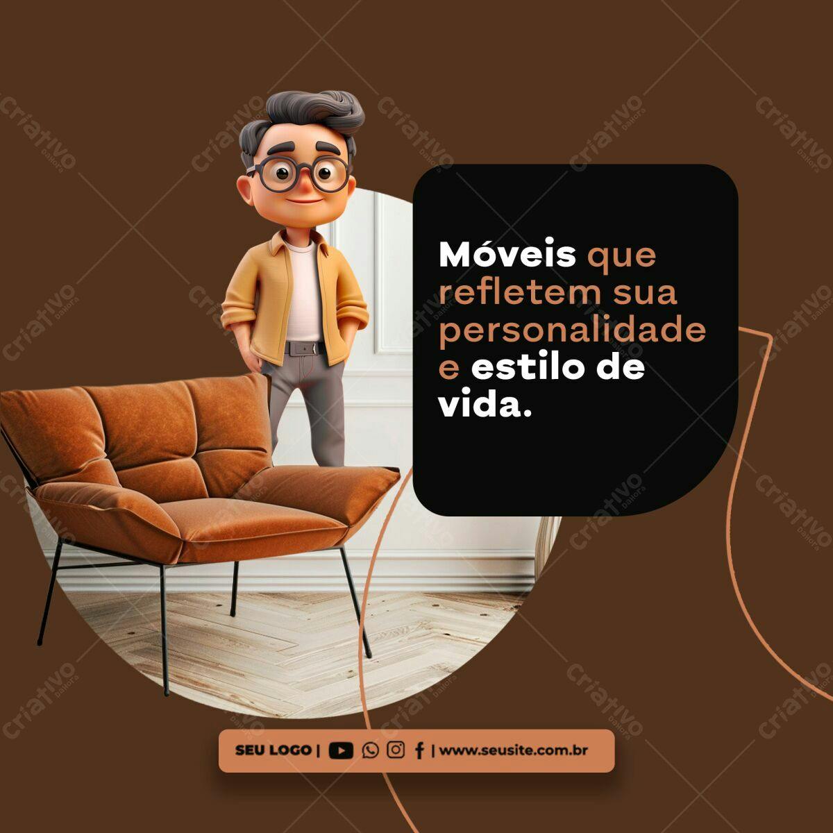 Post para Redes Sociais Móveis PSD Editável