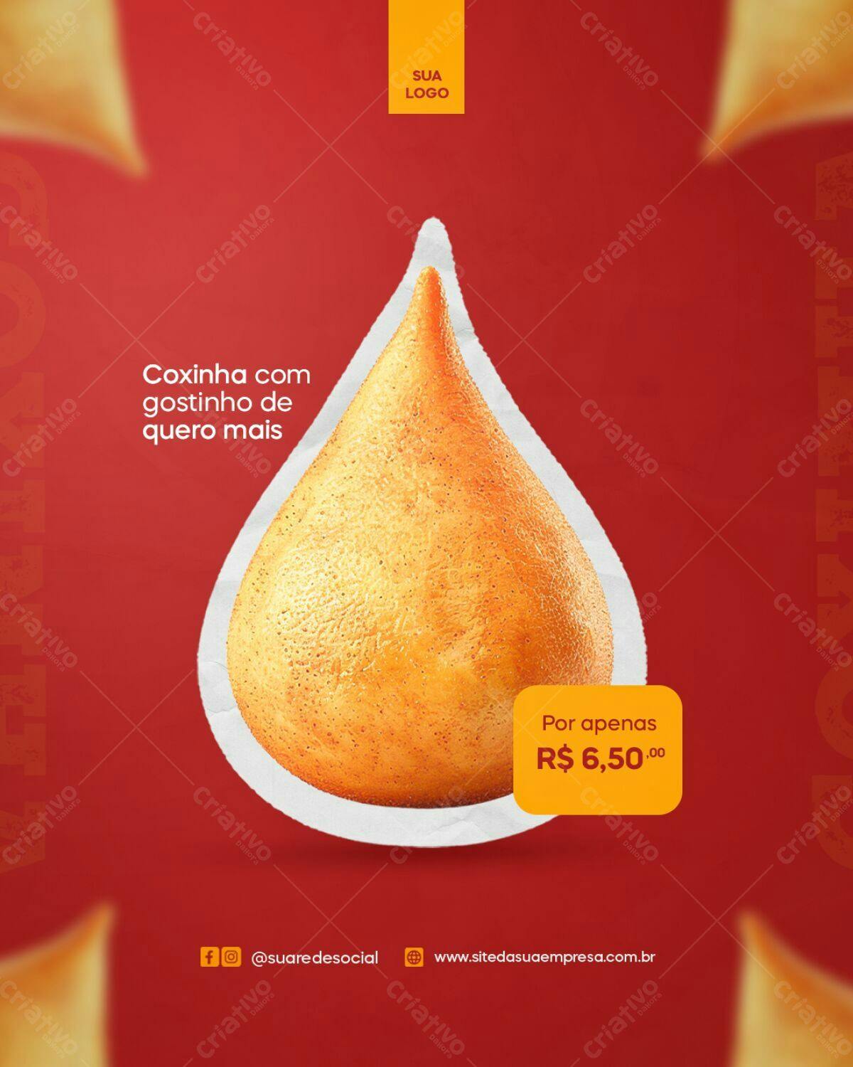Flyer para Promoção de Coxinha PSD Editável