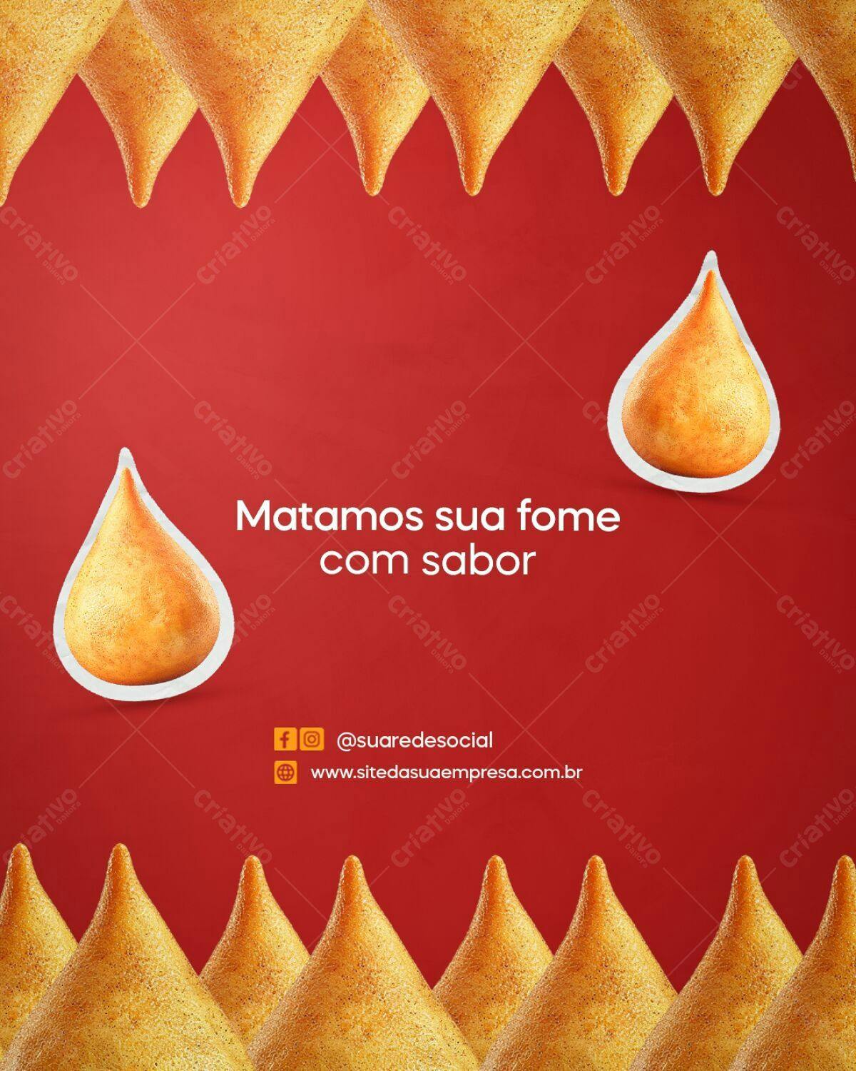 Flyer para Lançamento de Salgados PSD Editável